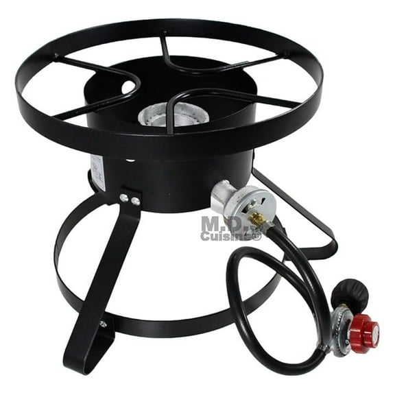 High Pressure Burner Outdoors Cooking Gas Single Propane Stove Camping Quemador w/ Hose & Regulator