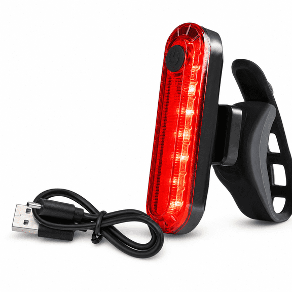 USB Rechargeable Bike Tail Light, LED Rear Warning Flash Light for Cycling Safety