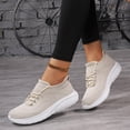 thumbnail image 2 of Walking Shoes Women Non Slip Orthopedic Arch Support Running Sneakers Work Breathable Soft Lightweight Outdoor Footwear Beige Size 6, 2 of 5