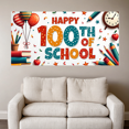 thumbnail image 5 of LUUFILx Happy 100th Day of School Banner Backdrop for Classroom Decorations Celebration Party Supplies Photography Props School Event Background, 5 of 7