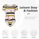 thumbnail image 4 of Balery Gold Glittering Hearts and Flamingos Body de cuello redondo de manga corta para mujer Tops de manga corta Tops básicos-Large, 4 of 7