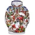 thumbnail image 2 of Christmas Dog and Red Truck Hoodie, Cute Puppy Santa Pullover, Holiday Gifts and Christmas Tree Winter Hooded Sweatshirt for Men Women, 2 of 6