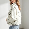 thumbnail image 5 of Aloohaidyvio Women's Polka Dot Jackets Fall Trendy Lightweight Stand Collar Coat Zip Up Outerwear with Pockets, 5 of 7