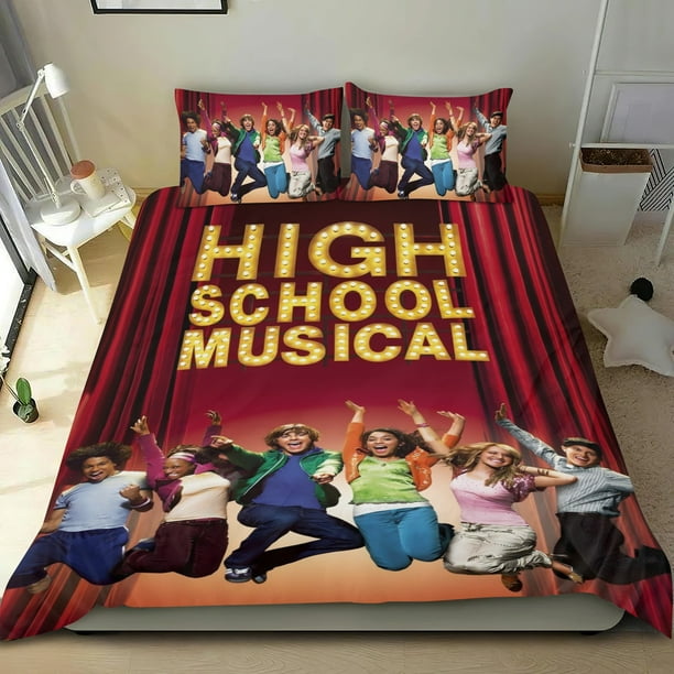 High School Musical Conjunto de sábanas temático, trío de piezas, cómodo y amigable con la piel, diseño único, regalo de decoración para el hogar para familiares, amigos y fans,135cm *200cm