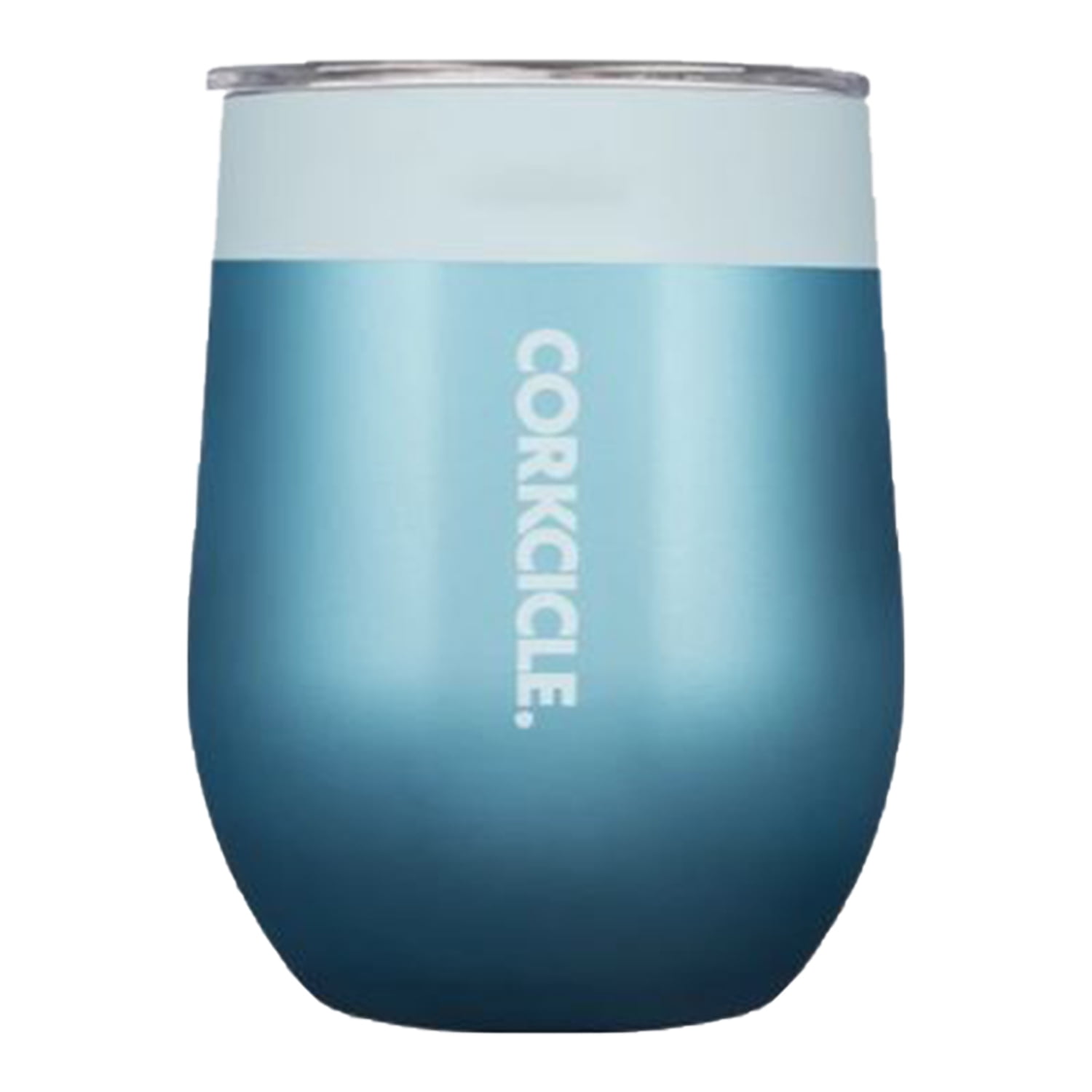 Corkcicle 12 oz Stemless Turquoise Wine Tumbler with Lid