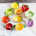 thumbnail image 5 of Creative Ceramic Fruit Shaped Bowl with Spoon Vegetable Salad Bowl Dessert Bowl Serving Plate, 5 of 5