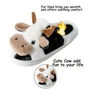 Sogetch Womens Cute Cow Slippers Soft Warm Fuzzy House Shoes for Women and Men