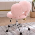 thumbnail image 4 of Computer Chair Office Desk Chair With Semi-wrapped Backrest 5 Casters Adjustable Height 16.1" To 19.3" Swivel Office Chair, 4 of 9