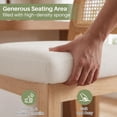 thumbnail image 4 of MOONMISS 26" Rattan Bar Stools Set of 4, Farmhouse Chenille Upholstered Counter Height Stools with Cane Woven Back for Kitchen Island, Natural Wood, 4 of 6