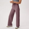 thumbnail image 2 of HXWCHs Women's Cotton Linen Yoga Pants Drawstring Elastic Waist Lounge Pants Light Purple L, 2 of 7