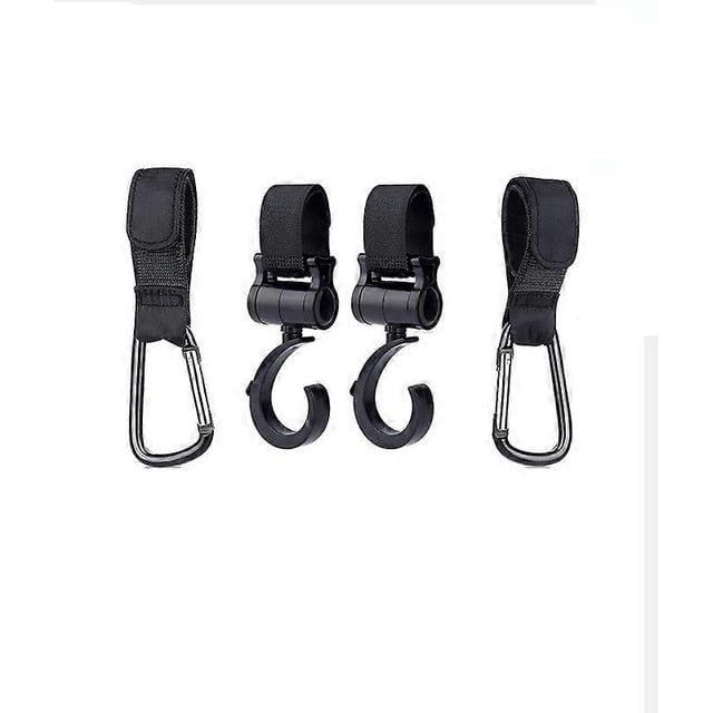 Gancho universal para cochecito con rotación de 360 grados (4 unidades)
