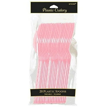 Amscan New Pink Plastic Spoons, 20 Ct.