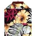 thumbnail image 5 of Mens 100% Cotton Hawaiian Shirts Button Down Short Sleeve Beach Shirts Summer Casual Aloha Shirts, 5 of 10