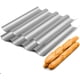 thumbnail image 1 of Molde antiadherente perforado para baguette (paquete de 2), de 38 x 33 cm, para hornear pan francés, 4 panes ondulados, para horno, tostador (plateado), 1 of 6