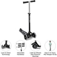 thumbnail image 3 of Radio Flyer Kids Scooter, Flyer Glider Pro Ride On Toy w/ Light Up Wheels, Black, 3 of 9