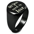thumbnail image 1 of Sterling Silver All You Need Is Love Engraved Round Flat Top Polished Ring, 1 of 1