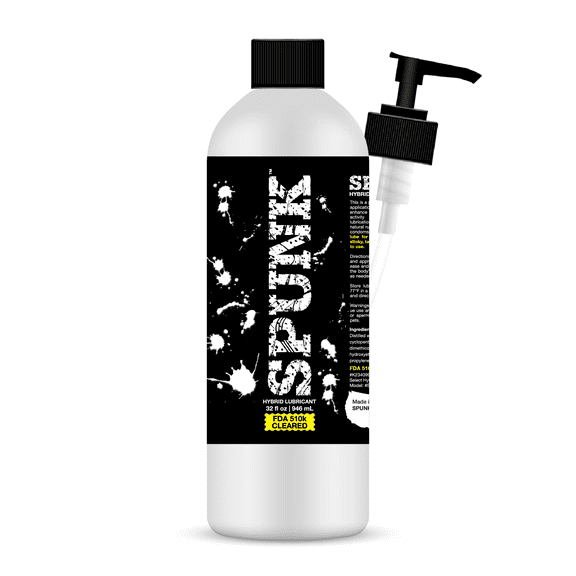 Spunk Lube Hybrid Personal Lubricant - Water & Silicone Based, Safe for Toys & Condoms, 32 Fl Oz (944 mL)