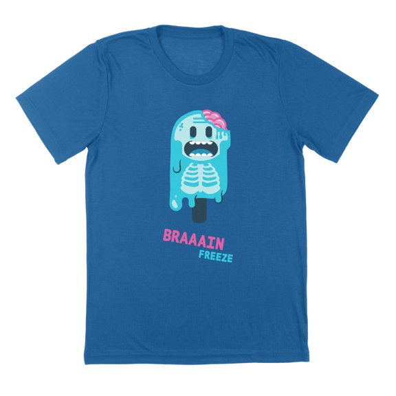 Brain Freeze Text Humor Graphic Royal Mens T-Shirt