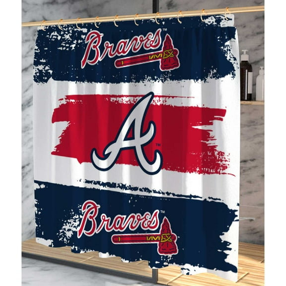 Pegasus Atlanta Braves Shower Curtain & Bath Mat Set