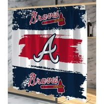 Pegasus Atlanta Braves Shower Curtain & Bath Mat Set