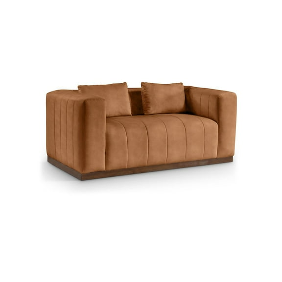 Meridian Furniture Mallina Cognac Vegan Leather Loveseat