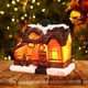 thumbnail image 3 of Casa de nieve navideña Escena de pueblo navideño Regalo de Navidad para niños Mini resina luminosa Estilo D, 3 of 7