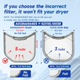 thumbnail image 3 of ADQ56656403 Dryer Lint Filter Screen Replacement Compatible With LG WashTowers & Dryer DLGX4201B DLGX4201W WKE100HVA, 11.2" * 10.9" Dryer Lint Filter Trap Screen Strainer 4960837 AP7012980 PS16546780, 3 of 7