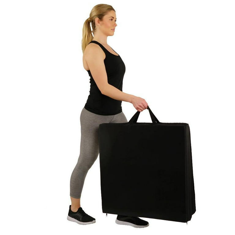 Sunny Health Fitness Thick Tri Fold Exercise Yoga Mat for at