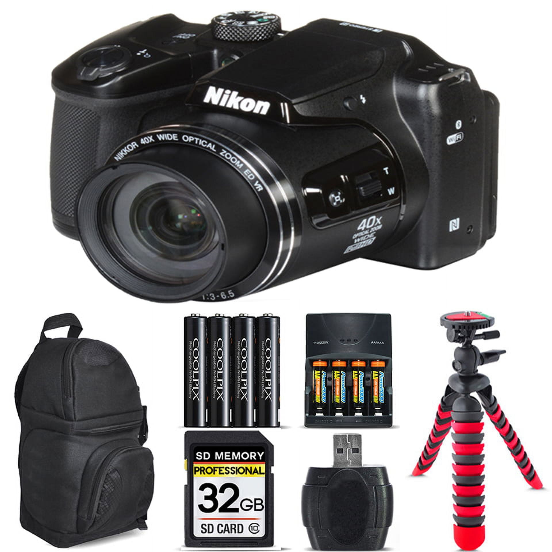 Nikon COOLPIX B500 Digital 40x Optical Zoom Camera Black + 64GB
