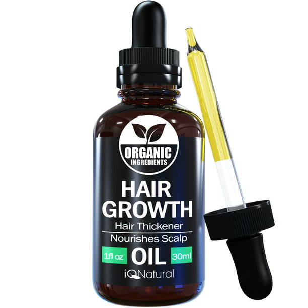 IQ Natural Hair Growth Oil for Men and Women for Natural Stronger, Thicker,  Longer Hair - Hair Growth Serum - 1 oz - Walmart.com