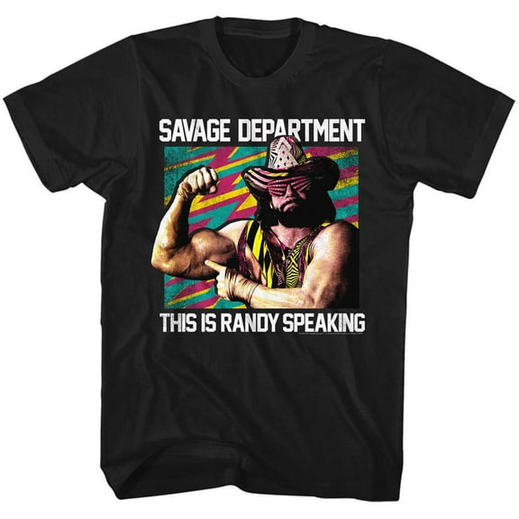 Macho Man Icons Savage Dept Adult Short Sleeve T Shirt