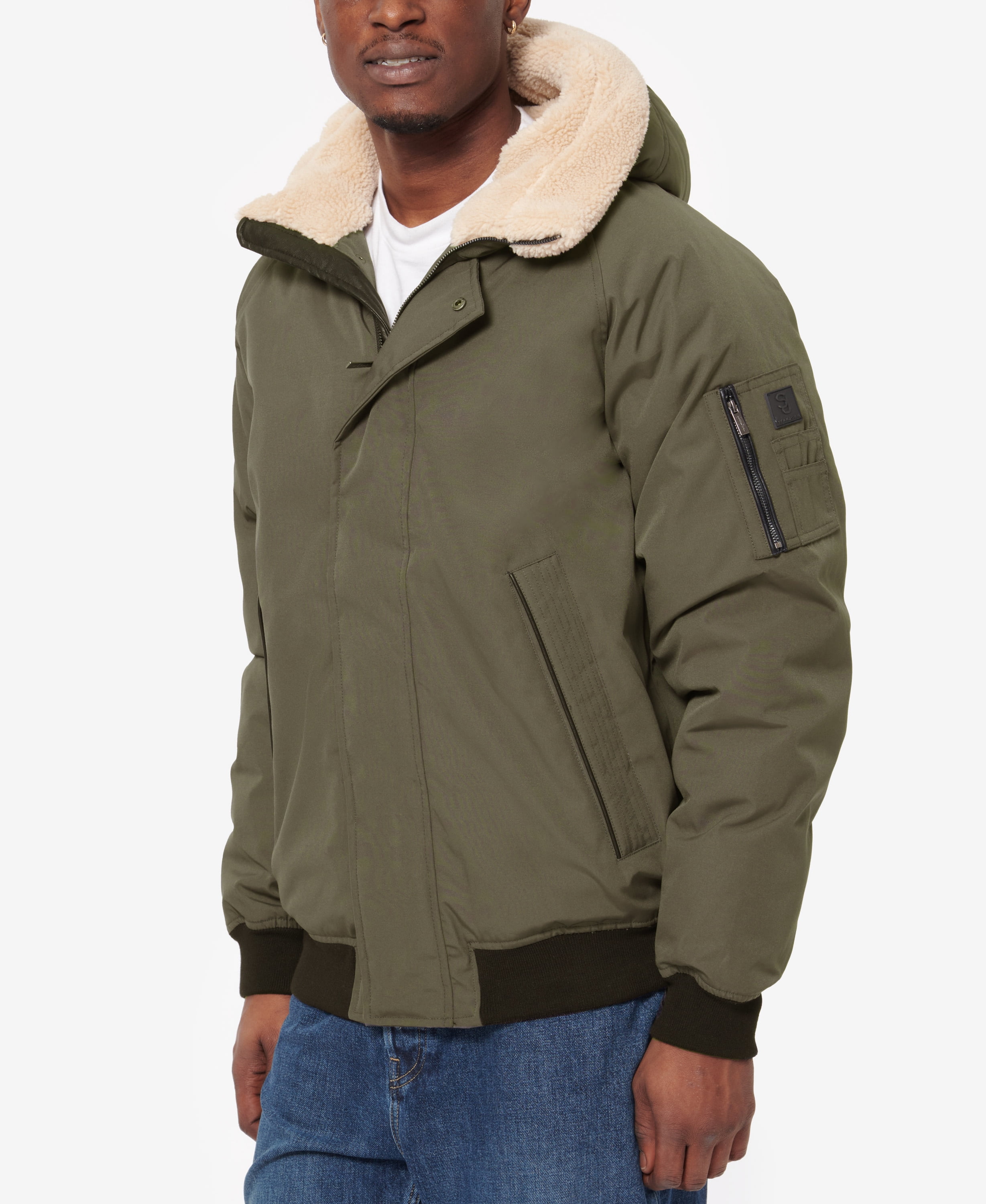 Sean john shop hooded bomber jacket