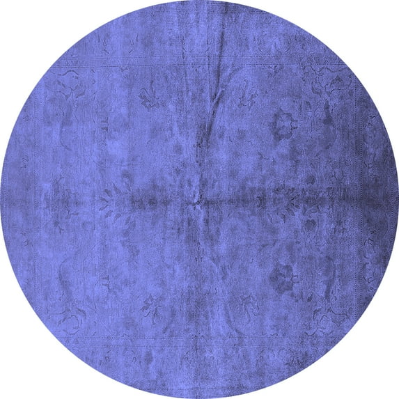 Ahgly Company Indoor Round Oriental Blue Industrial Area Rugs, 4' Round