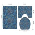 thumbnail image 3 of Blue Paisley Pattern Bathroom Rugs Sets 3 Piece,Toilet Cover Set,Absorbent Non Slip Bathroom Mats Sets with U-Shaped Contour Rug Toilet Rug Set, 3 of 5