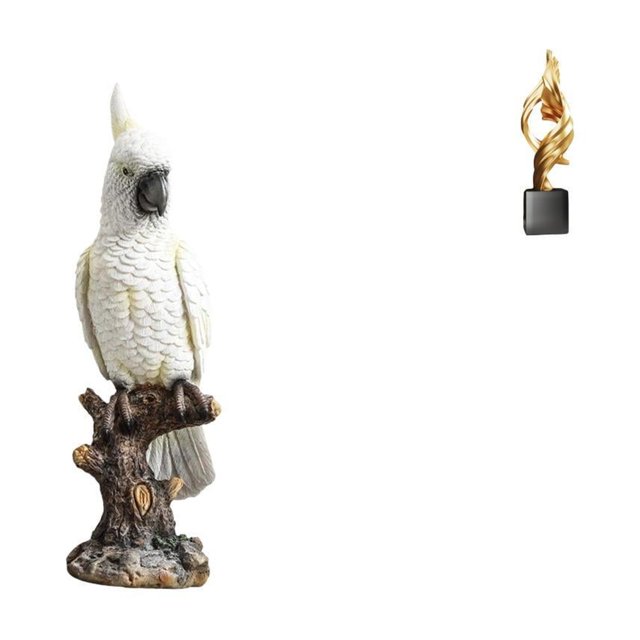 Escultura de resina de loro abstracto animal, estatua decorativa para mesa de escritorio de interior, centro de mesa, oficina, casa, gabinete