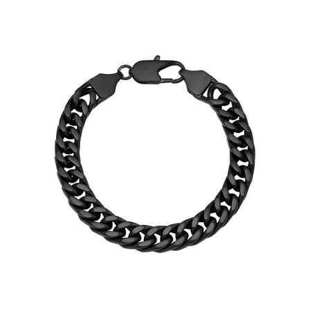 Men's Black Stainless Steel Curb Link Chain Bracelet - Brilliance Fine Jewelry