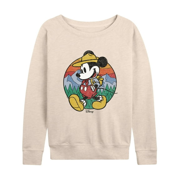 Disney - Mickey & Friends - Mickey is Happy Camping & Hiking - Women's Lightweight French Terry Long Sleeve Shirt