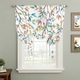 thumbnail image 2 of Teal Orange Eucalyptus Tie Up Curtains 45 Inches Long, Kitchen Window Curtains Over Sink, Weeping Botanical Leaves Small Window Curtains Shade Balloon Curtains Valances for Bedroom/Cafe 34"x45", 2 of 8