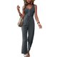 thumbnail image 3 of Elegantes de Verano para Mujer, Sin Mangas, con Cuello en U, Informales, de Pierna y Pantalones Largos 2025, Gris Oscuro, Talla M, 3 of 9
