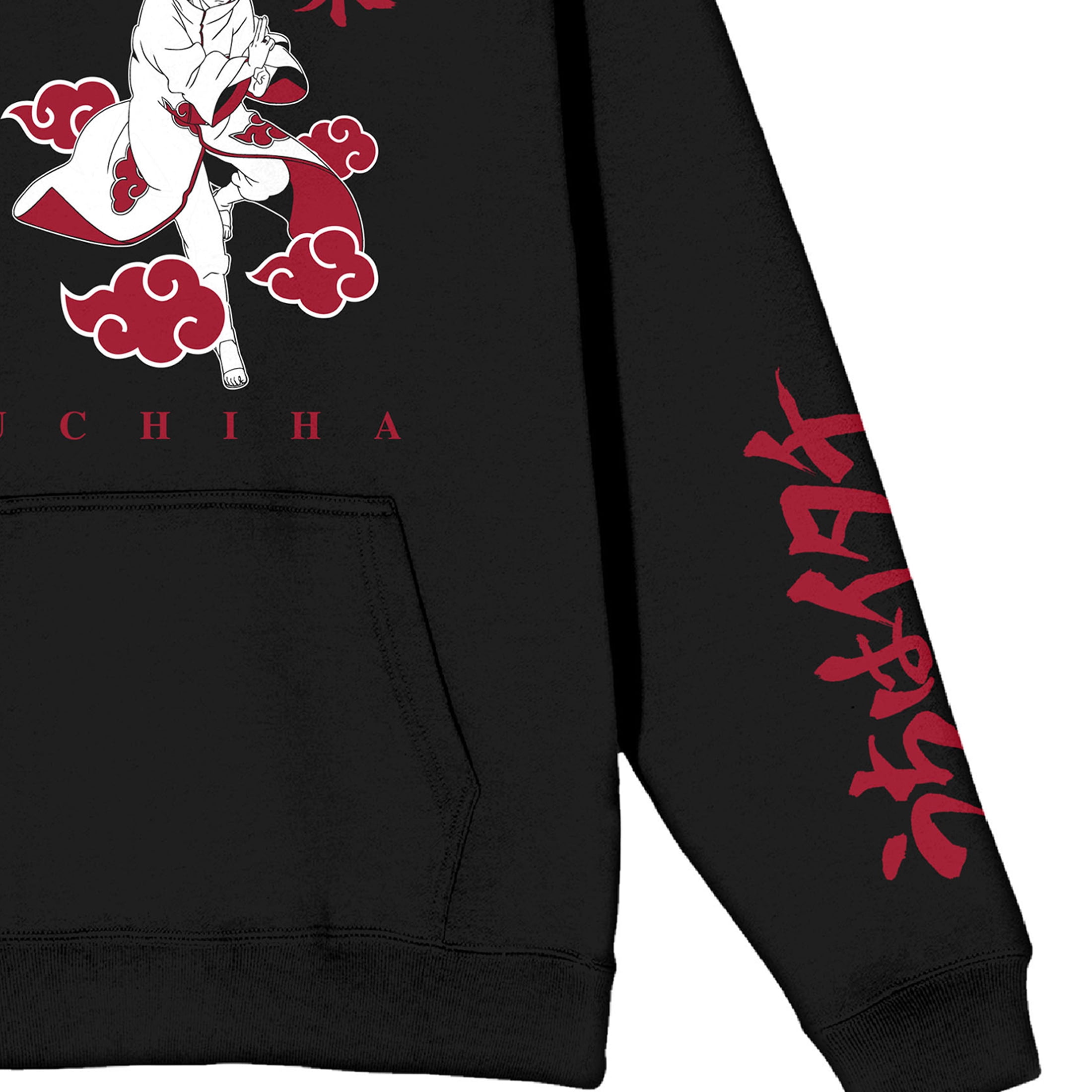 Naruto Shippuden Minimal Color Itachi Long Sleeve Black Adult Hooded Sweatshirt-XL