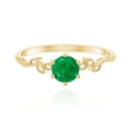 thumbnail image 4 of Rosec Jewels Minimal Promise Ring with Emerald and Diamond for Women (AAA Quality), 14K Yellow Gold, US 3.00, 4 of 8