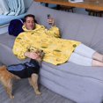 thumbnail image 3 of Yellow Lemon Fruit Slices Yellow Pattern Wearable Oversized Blanket,Wearable Blanket Hoodie for Adults,Cozy Hooded Blankets with Super Pockets,Super Warm Fuzzy Pullover for Women & Men, 3 of 6