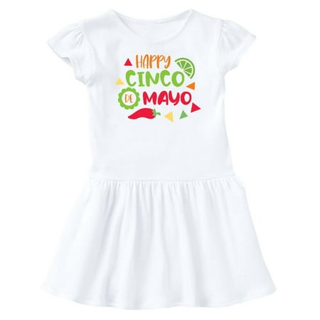 

Inktastic Happy Cinco De Mayo with Lime and Red Pepper Gift Baby Girl Dress