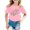 Light Pink, variant on School Uniform Tshirts Girls Casual Letter Print Tee Short Sleeve Round Neck Top Girls Tshirts Black 3-4 Years
