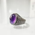 thumbnail image 2 of Amethyst Mans Ring, Natural Amethyst, February Birth, Silver Jewelry, 925 Silver Ring, Birthday Gift, Heavy Mens Ring, Arabic Design, Ottoman Style Ring, Christmas, Turkey Mens Signet Ring, 2 of 7