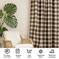 thumbnail image 5 of Buffalo Check Plaid Curtains for Living Room, Bedroom Farmhouse Gingham Style  Texture Rod Pocket Semi Curtain Drapes, Brown, 52 x 84 Inch(2 Panels), 5 of 6