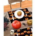 thumbnail image 6 of Halloween Placemats Set of 6 Funny Pumpkin Stars Bat Place Mats Fall Placemat Black Backdrop Table Mats for Dining Kitchen Table Holiday Dinner Party Home Decorations 13x19 Inch, 6 of 8