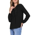 thumbnail image 2 of Long Sleeve Lace Blouses for Women Dressy Casual V Neck Work Shirts Tops XS Black, 2 of 4