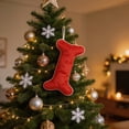 thumbnail image 7 of Large Dog Bone Pattern Fleece Christmas Stocking, Cute Cozy Soft Holiday Decorative Gift Sock, Christmas Hanging Stocking for Fireplace Mantel, Xmas Home Decoration Pet Ornament, Red, 7 of 7