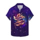 thumbnail image 2 of Ceisia Men's Mardi Gras Festive Print Short Sleeve Button-Up Shirt Collection | Celestial Feather Mask Button-Up Shirt Gifts, 2 of 5
